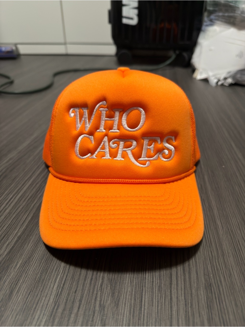 Who cares supply co trucker hat